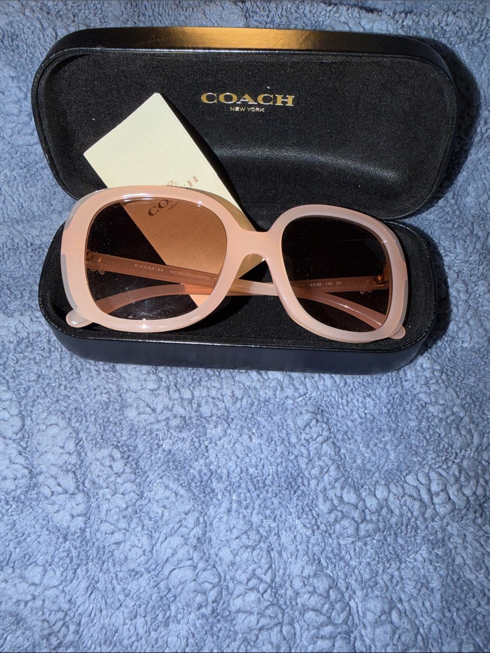 COACH Oversized Pink Round-Frame Women's Sunglasses